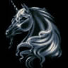 Unicorn on black