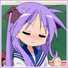 Kagami twiddles hair