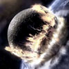 Moon Crashing into the Earth