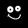 White in black smile