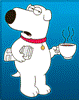 Brian with coffee and newspaper