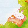 Lined paper bunny