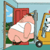 Peter too fat for door