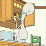 Roger looking for food