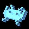 3d invader blue