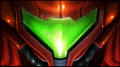 Close up of Samuss helmet