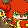 Warrior holds sword