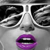 Face with vioilet lips