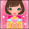 Girl with pink heart