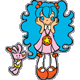 Tiny blue haired girl