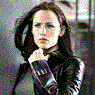 Sydney Bristow in black leather jacket