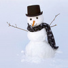 Snowman in hat and scarf