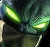 Face with green eyes