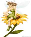 Fairy on a sunflower