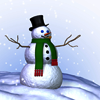 Snowman on a hill