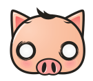 Cute pig smiley 054