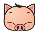 Cute pig smiley 055