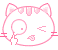 White cat smiley 003